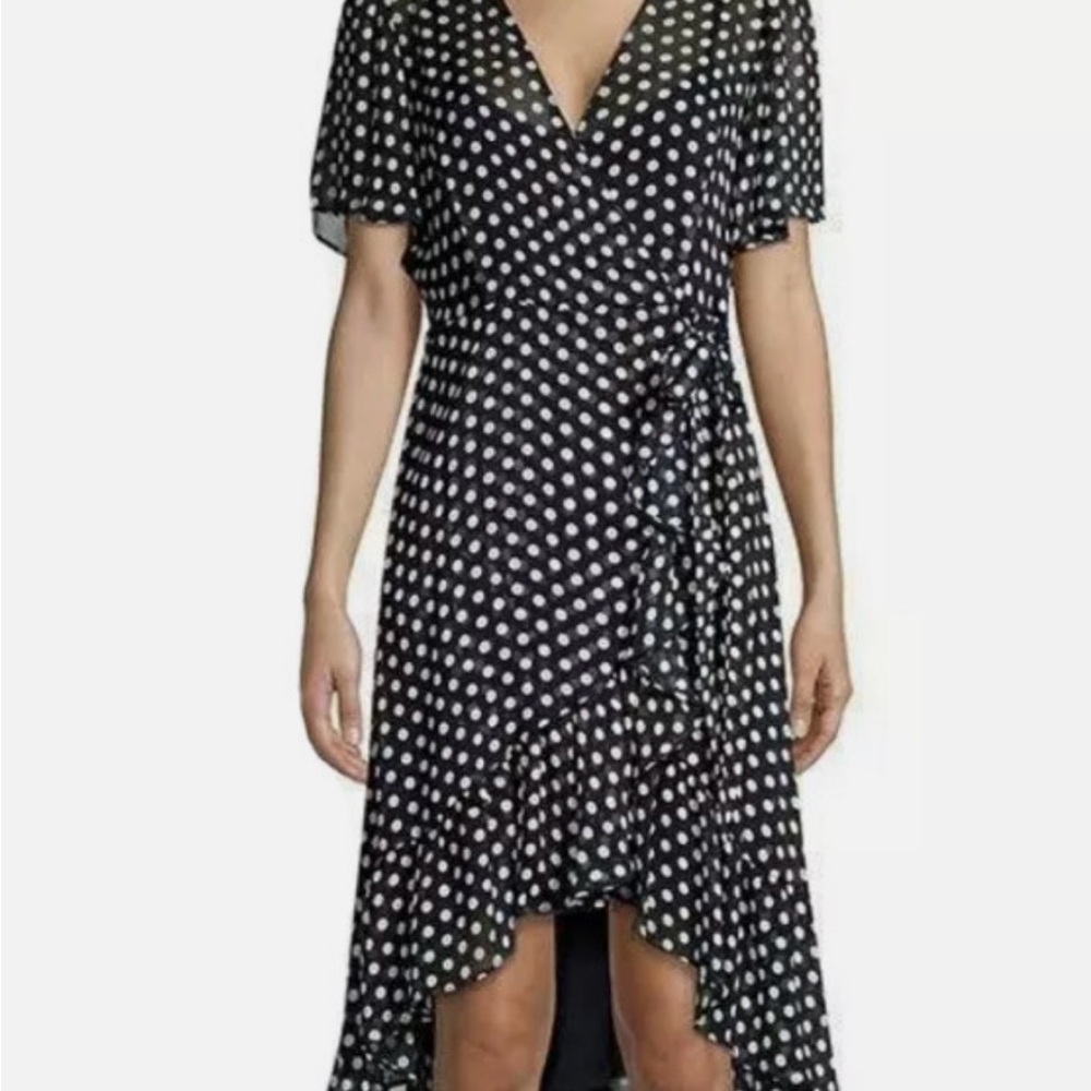 Calvin Klein Polka Dot Wrap Dress Size 8